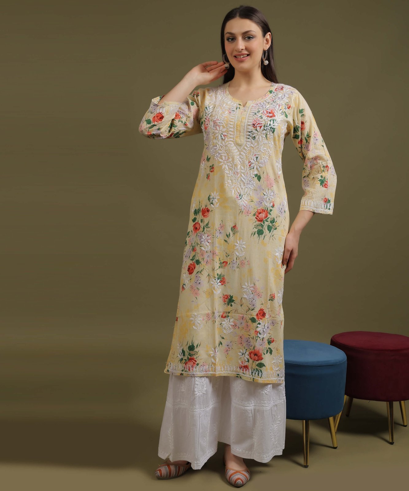 Lucknowi Kurta for Women – Elegant Chikankari Ethnic Wear